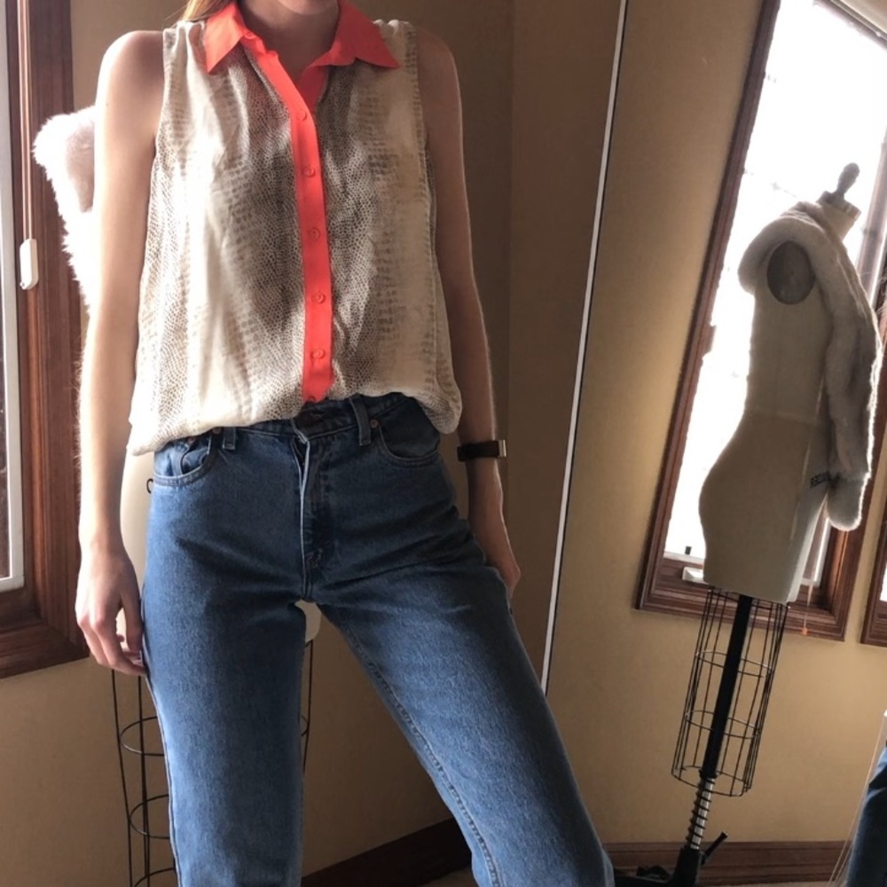 Parker 100% silk snake skin blouse